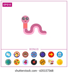Cute cartoon worm icon