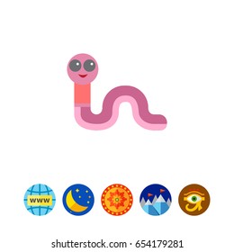 Cute cartoon worm icon