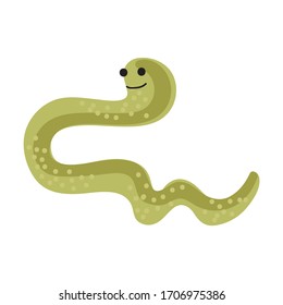 Cute cartoon worm. Vector illustration