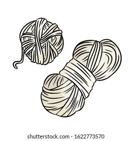 Cute cartoon yarn doodle image. Hand made logo. Media highlights graphic symbol