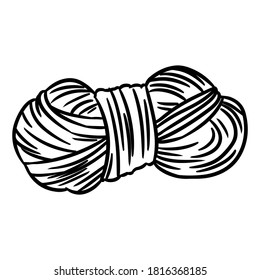 Cute cartoon yarn doodle image. Hand made logo. Media highlights graphic symbol