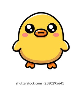 Cute Cartoon Yellow Chick Clip Art Illustration