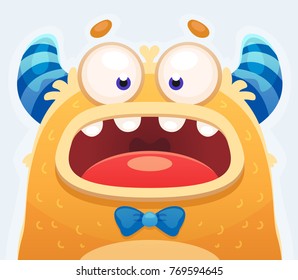 Cute Cartoon Yellow Monster