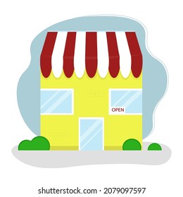 Cute cartoon yellow shop art