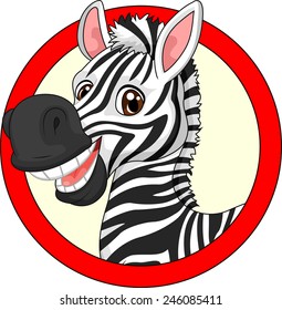 Cute cartoon zebra