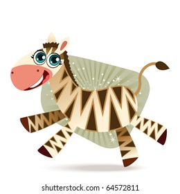 Cute cartoon zebra