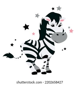 Cute Cartoon Zebra. Zebra