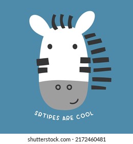 cute cartoon zebra vector illustration
