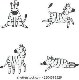 süße Cartoon Zebra Vektorgrafik
