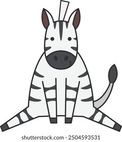 cute cartoon zebra vector illustration