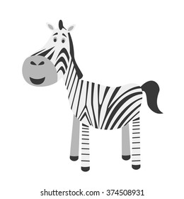 Cute cartoon zebra vector illustration