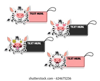 Cute cartoon Zebras vector your text here