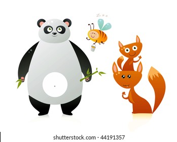 Cute cartoonish animals