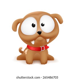 cute cartoonish color vector puppy illustration character