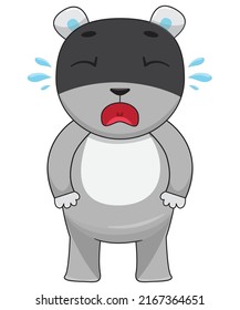 Cute Cartoonish Crying Bear Illustration