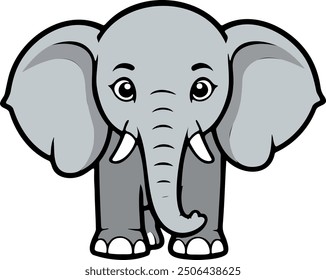 Netter Cartoon junger Elefant stehend