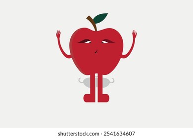 Cute, cartoon-style apple character with a friendly, expressive face and bold, simple features. Great for kids' themes, healthy eating visuals, and fun educational designs.