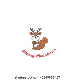 Cute cartoon-style Christmas illustration. A set of festive elements: Bright and colorful elements are ideal for the design of postcards, decorations, packaging, holiday posters and web design. 