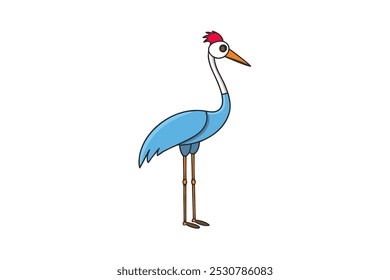 Cute cartoon-style crane vector art illustration. Perfect for , playful animal-themed designs, and wildlife graphic artwork with a fun twist.