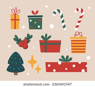 Cute cartoony Christmas design element decoration.
