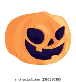 Cute carved halloween pumpkin Vector