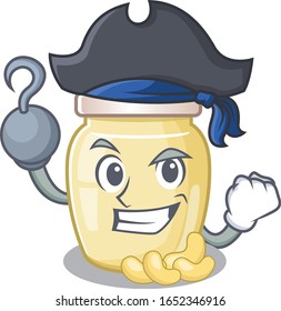 Cute cashew butter mascot design with a hat