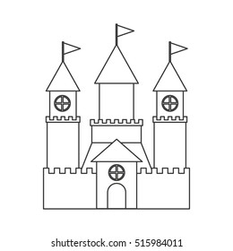 cute castle isolated icon vector illustration design