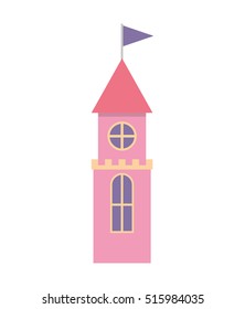 cute castle isolated icon vector illustration design