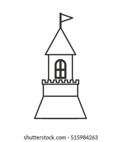 cute castle isolated icon vector illustration design