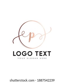A cute and casual handwritten letter type P logo template, Vector logo for business and company identity 