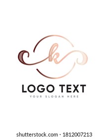 Una plantilla de logotipo K tipo manuscrito tierno y tierno, un ambiente increíblemente agradable, logotipo vector para la identidad empresarial y de la empresa 