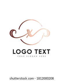 A cute and casual handwritten type X logo template , an incredibly friendly feel, Vector logo for business and company identity 