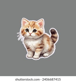 Cute Cat 3D Aufkleber Design