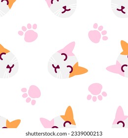 Cute cat abstract seamless pattern, cute cat pattern design for print