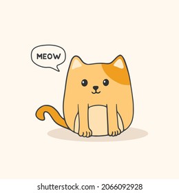 lindo gato adorable vector de ilustración