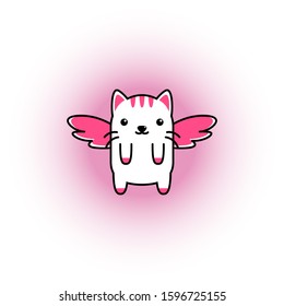 Cute Cat Angel Vector Design