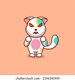 cute cat angry icon vector illustration