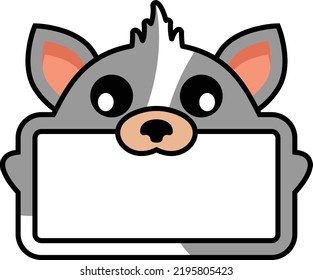 cute cat animal board vector illustration design