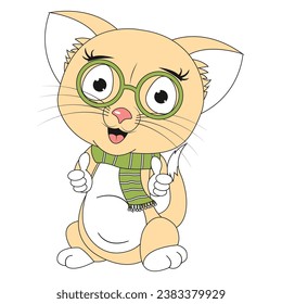 cute cat animal cartoon illustration