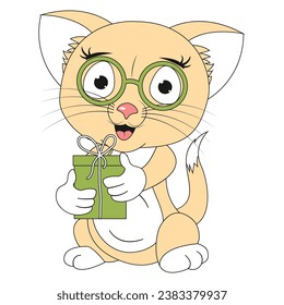 cute cat animal cartoon illustration