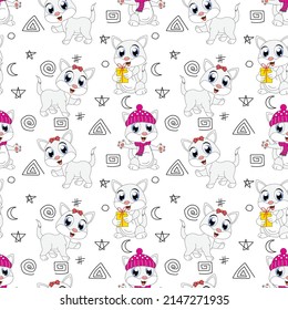 patrón de dibujos animados de animales de gato lindo