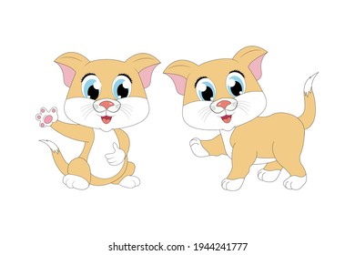 cute cat animal cartoon, simple vector illustration