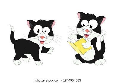 cute cat animal cartoon, simple vector illustration
