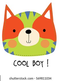 Cute cat animal cartoon vector illustration.