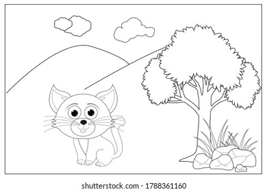 Cute cat animal coloring sheets for kids