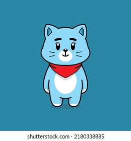 Cute cat animal doodle vector