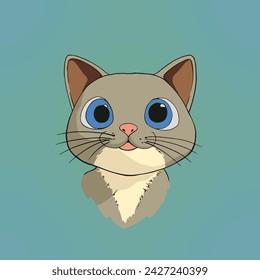 Cute cat animal head image