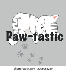 cute cat animal illustration kitty with comic slogan