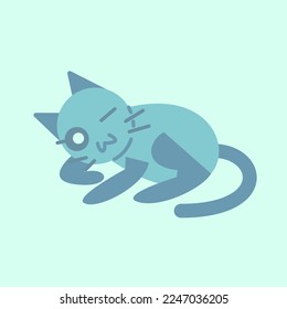 Cute cat animal illustration. Cute cat pose illustration. Cute cat flat illustration. Cute cat expression.

