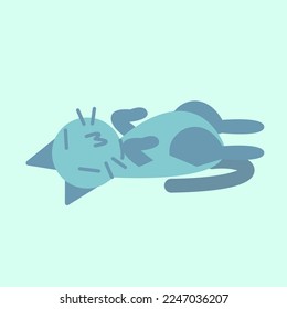 Cute cat animal illustration. Cute cat pose illustration. Cute cat flat illustration. Cute cat expression.
